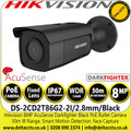 Hikvision AcuSense Darkfighter Fixed Lens IP Network 4K/8MP Black Bullet Camera - DS-2CD2T86G2-2I/Black (2.8mm)