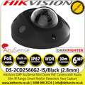 Hikvision 6MP Outdoor AcuSense Built-in Mic Fixed Lens Black Mini Dome Network IP Camera - DS-2CD2566G2-IS/Black (2.8mm)