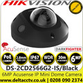 Hikvision DS-2CD2566G2-IS/Black 6MP Outdoor AcuSense Built-in Mic Black Mini Dome Network IP Camera  with 2.8mm Fixed Lens