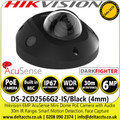 Hikvision DS-2CD2566G2-IS/Black 6MP Outdoor AcuSense Built-in Mic Black Mini Dome Network IP Camera  with 4mm Fixed Lens