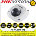 Hikvision AE-VC211T-IRS 2MP 1080p Full HD 1/2.9”CMOS IR Dot Matrix Hemispherical TVI Camera