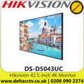 Hikvision DS-D5043UC 42.5" 4K Monitor - Multiple inputs: HDMI, VGA, RJ45, USB 
