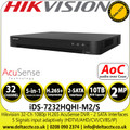 Hikvision 32 Channel 2MP Full HD H.265 AoC AcuSense 32Ch DVR - HDTVI/AHD/CVI/CVBS/IP Video Input - Deep Learning-based Perimeter Protection  - iDS-7232HQHI-M2/S 