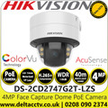 Hikvision DS-2CD2747G2T-LZS 4MP ColorVu AcuSense Outdoor/Indoor Vandalproof Dome Network IP Camera with 2.8mm-12mm Motorized Varifocal Lens, 40 White Light Range, Face Capture, 24/7 Colorful Imaging