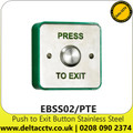 Push to Exit Button Stainless Steel, 20mm Button, 4 Amp Load - EBSS02/PTE