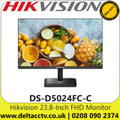 Hikvision 24 Inch FHD Monitor, Ultra-thin device body with ultra-thin border for 3 sides, 178° ultra-wide view screen, Built-in speaker for audio input - DS-D5024FC-C