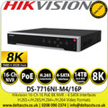 Hikvision DS-7716NI-M4/16P NVR 16 Channel 16 PoE 8K, 4 SATA Interfaces, H.265+/H.265/H.264+/H.264 Video Formats 
