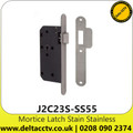 J2C23S-SS55 Mortice Latch Satin Stainless 55Mm Back Set Square Forend 