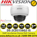Hikvision 5MP AcuSense Fixed Lens Dome IP Network Camera, 40m IR Range, Water and Dust Resistant (IP67) and Vandal-Resistant (IK10) - DS-2CD3156G2-IS (2.8mm) 