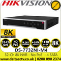 Hikvision 32 Channel 32MP No PoE 8K NVR, 4 SATA Interfaces - DS-7732NI-M4