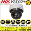 Hikvision DS-2DE4A425IWG-E 4MP Darkfighter 25 Optical Zoom IP Network PTZ Camera with 4.8 to 120 mm Focal Lens, 50m IR Range, 120dB WDR, 3D DNR, IP66 Water and Dust Resistant 