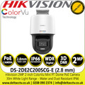 Hikvision 2MP Full HD 1080p ColorVu Mini PT Dome Network IP Camera with 2.8mm Fixed Lens, 30m White Light Range, IP66 Water and Dust Reisitant, Digital WDR, Built in MIC & Speaker - DS-2DE2C200SCG-E (2.8mm)