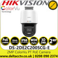 Hikvision DS-2DE2C200SCG-E 2MP Full HD 1080p ColorVu Mini PT Dome Network IP Camera with 4mm Fixed Lens, 30m White Light Range, IP66 Water and Dust Reisitant, Digital WDR, Built in MIC & Speaker