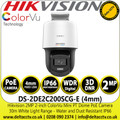 Hikvision 2MP ColorVu Full HD 1080p Mini PT Dome Network IP Camera with 4mm Fixed Lens, 30m White Light Range, IP66 Water and Dust Reisitant, Digital WDR, Built in MIC & Speaker - DS-2DE2C200SCG-E (4mm)