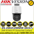 Hikvision DS-2DE2C200MW-DE(S7) 2MP Mini PT Dome IP Network Camera with Darkfighter Technology, 2.8mm Fixed Lens, 30m IR Range, IP66 Weather and Dust Resistent, WDR, 3D DNR