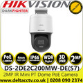 Hikvision DS-2DE2C200MW-DE(S7) 2MP Mini PT Dome IP Network Camera with Darkfighter Technology, 4mm Fixed Lens, 30m IR Range, IP66 Weather and Dust Resistent, WDR, 3D DNR