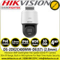 Hikvision 4MP 2-inch IR Mini PT Dome Network Camera, Built-in Microphone For Real-Time Audio Security - DS-2DE2C400MW-DE(S7) (2.8mm)