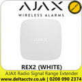 AJAX REX2 (WHITE) Radio Signal Range Extender - Supporting Photo Verification of Alarms