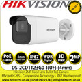 Hikvision DS-2CD1P23G0-I(UF) (4mm) 2MP Bullet IP PoE Camera, High Quality Imaging with 2MP Resolution Clear Imaging Against Strong Back Light Due to DWDR Technology Efficient H.265+ Compression Technology 