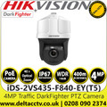 Hikvision iDS-2VS435-F840-EY(T5) 4MP 40 × Optical Zoom, 16 × Digital Zoom IP PoE IR Traffic PTZ Network Camera with 400m IR Range, Water and Dust Resistant (IP67), 140 dB WDR, 3D DNR, HLC, BLC, EIS, Defog