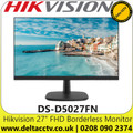 Hikvision Monitor 27 inch FHD Borderless - Wide View Angle: 178°(H)/178°(V) - 1 channel HDMI 1.3 Input Interface - DS-D5027FN
