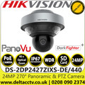 Hikvision DS-2DP2427ZIXS-DE/440(F0)(P4) 24MP 270° Panoramic & PTZ Network IP Camera with 40x Optical Zoom and 16x Digital Zoom, up to 250 m IR Distance, 270° Stitched 24 MP PanoVu Camera with PTZ 