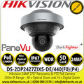 Hikvision 24MP 270° Panoramic & PTZ Network IP Camera with 40x Optical Zoom and 16x Digital Zoom, up to 250 m IR Distance, 270° Stitched 24 MP PanoVu Camera with PTZ - DS-2DP2427ZIXS-DE/440(F0)(P4) 