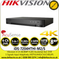Hikvision 4 Channel 4K 1U H.265 AcuSense DVR - iDS-7204HTHI-M2/S