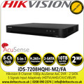 Hikvision 8 Channel 1080p AcuSense AoC DVR , HDTVI/AHD/CVI/CVBS/IP Video Inputs, 2 SATA interfaces - iDS-7208HQHI-M2/FA
