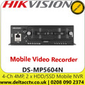 Hikvison Mobile Video Recorder - 4 Channel - 4MP - 2 x HDD/SSD Mobile NVR -  H.265  - G-Sensor - Gyro - Anti-Vibration - Wide Voltage - GPS - Temperature Resistance - PoE -  DS-MP5604N