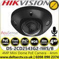 Hikvision 4MP AcuSense Built-in Mic Fixed Lens Mini Dome Network IP Camera - DS-2CD2543G2-IWS/Black (4mm)