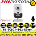 Hikvision 4 MP AcuSense PIR Built-in Mic 2mm Fixed Lens Cube Network IP Camera - DS-2CD2443G2-I (2mm)