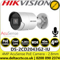 Hikvision DS-2CD2043G2-IU (2.8mm) 4MP AcuSense Audio Outdoor Network IP Bullet Camera with 2.8mm Fixed Lens, 40m IR Distance, 120dB WDR, IP67 Water and Dust Resistant, Built in Microphone