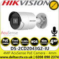 Hikvision DS-2CD2043G2-IU (4mm) 4MP AcuSense Audio Outdoor Network IP Bullet Camera with 4mm Fixed Lens, 40m IR Distance, 120dB WDR, IP67 Water and Dust Resistant, Built in Microphone