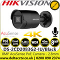 Hikvision  8 MP AcuSense Bullet Network IP Audio Camera - DS-2CD2083G2-IU/Black (2.8mm)