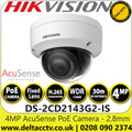 Hikvision 4MP AcuSense IP Network Dome Camera with 2.8mm Lens, 30m IR Range, IP67, IK10, WDR, H.265+ Compression Technology, BLC, HLC, 3D DNR, Built-in microSD, up to 512 GB - DS-2CD2143G2-IS