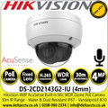 Hikvision DS-2CD2143G2-IU 4MP AcuSense Dome Network IP Camera with 4mm Fixed Lens