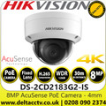 Hikvision 8MP/4K AcuSense Vandal-Resistant WDR Fixed Lens Dome Network IP Camera - DS-2CD2183G2-IS(4mm)