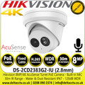 Hikvision DS-2CD2383G2-IU(2.8mm) 8MP AcuSense Audio Fixed Lens Turret IP Network Camera 