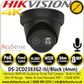 Hikvision DS-2CD2383G2-IU/Black(4mm) 8MP AcuSense Fixed Lens Black Turret Network Camera with Built-in Microphone 