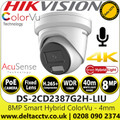 Hikvision DS-2CD2387G2H-LIU (4mm) 8MP Smart Hybrid Light with ColorVu Audio Turret PoE Camera 40m White Light Range - IP67 Water and Dust Resistant