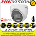 Hikvision DS-2CE70DF0T-MFS 2MP ColorVu Audio AoC 4-in-1 TVI/AHD/CVI/CVBS Turret Camera  with 3.6mm Fixed Lens