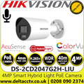 Hikvision DS-2CD2047G2H-LIU (4mm) 4MP Outdoor Night-vision Smart Hybrid Light with ColorVu Mini Bullet Network Camera with 4mm Fixed Lens, 40m White Light Range, 130dB WDR, 24/7 Colorful Imaging, IP67 Water and Dust Resistant 