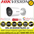 Hikvision 4MP Smart Hybrid Light with ColorVu Mini Bullet Network Camera with 2.8mm Fixed Lens, 40m White Light Range, 130dB WDR, 24/7 Colorful Imaging, IP67 Water and Dust Resistant - DS-2CD2047G2H-LI (2.8mm)