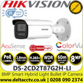 Hikvision DS-2CD2T87G2H-LI (2.8mm) 8MP Smart Hybrid Light with ColorVu Network Bullet Camera with 2.8mm Fixed Lens, 60 White Light Range, IP67 Water and Dust Resistant, 3D DNR, 130dB WDR, H.265+ Compression Technology