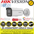 Hikvision 4MP Smart Hybrid Light with ColorVu Motorized Varifocal Lens Bullet Network Camera - DS-2CD2647G2HT-LIZS