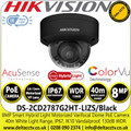 8MP IP Camera Hikvision DS-2CD2787G2HT-LIZS/Black 8MP Smart Hybrid Light with ColorVu 2.8-12mm Motorized Varifocal Lens Dome Network Camera