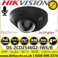 Hikvision DS-2CD2546G2-IWS/Black 4MP AcuSense EXIR Fixed Mini Dome Network Camera with 2.8mm Fixed Lens