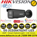 Hikvision DS-2CD2647G2HT-LIZS/Black 4MP Smart Hybrid Light with ColorVu Motorized Varifocal Bullet Network Camera