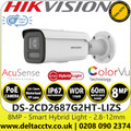 Hikvision DS-2CD2687G2HT-LIZS 8MP Smart Hybrid Light with ColorVu, 2.8-12mm Motorized Varifocal Lens Bullet Network Camera